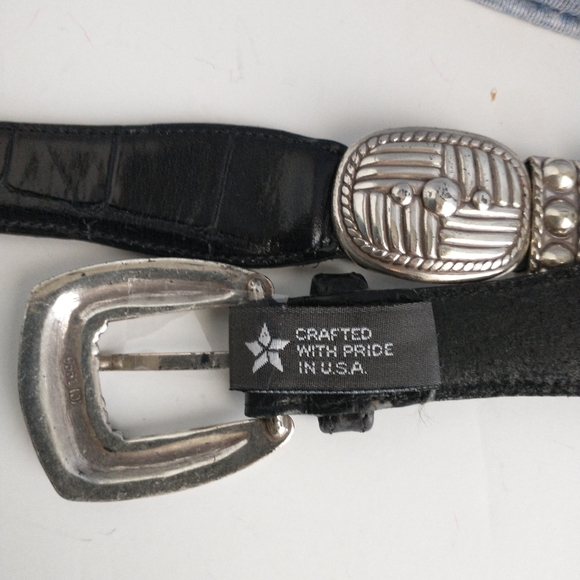 Brighton 8 silver toned Conchos 7 Separators Genuine Leather "S" - Picture 6 of 15